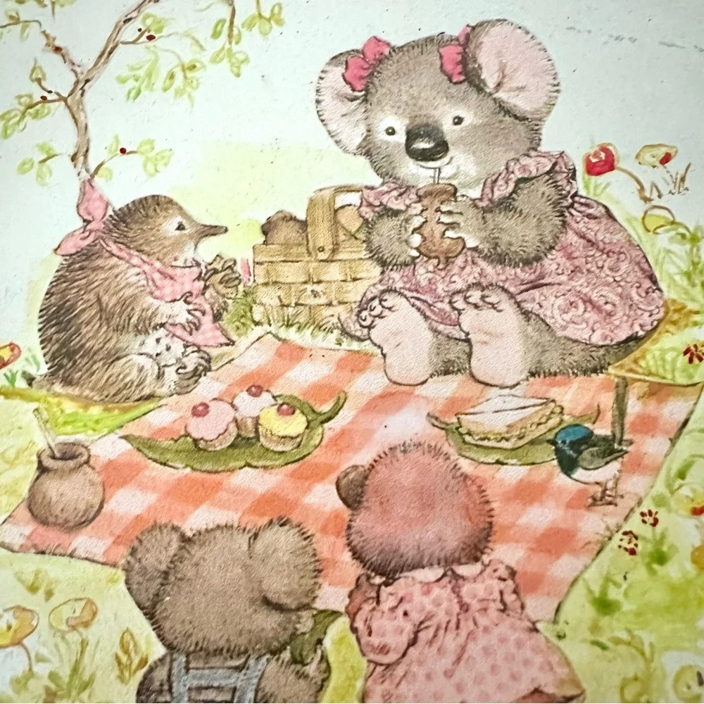 Vintage Koala & Animals Drawing Jewelry Box Organizer Box Sarah Kay 1980’s Cute